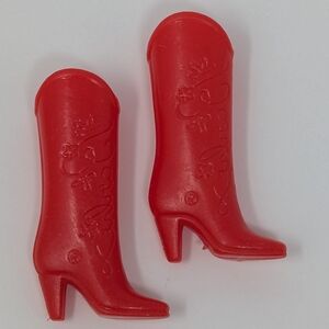Barbie Doll Boots Vintage Red